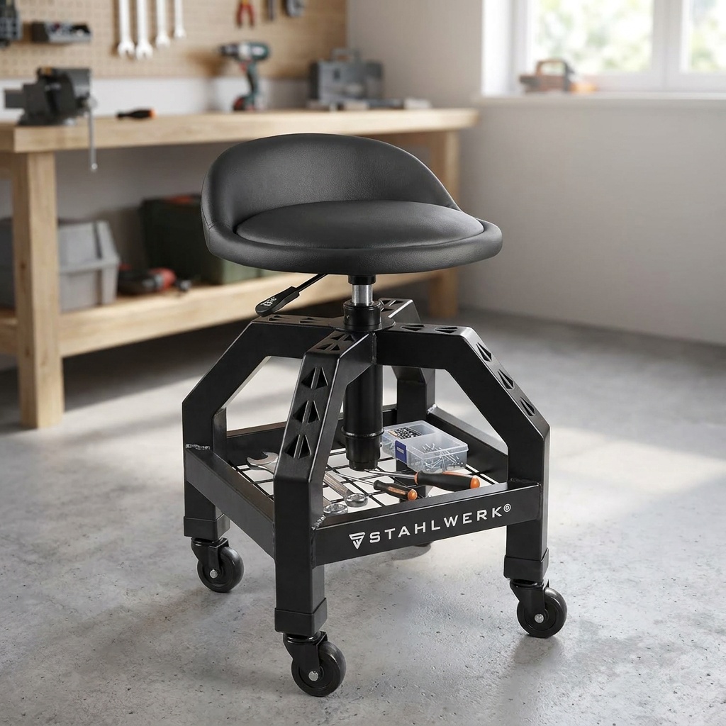 Hauteur réglable, charge 136 kg et rangement intégré