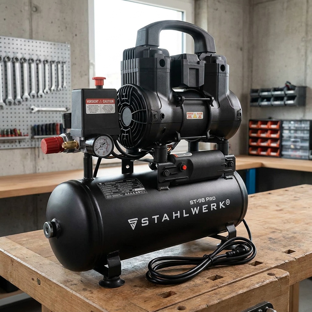 Compresseur STAHLWERK ST-98 Pro 9 L : vue d’ensemble