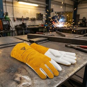 Gants de soudeur STAHLWERK en cuir véritable