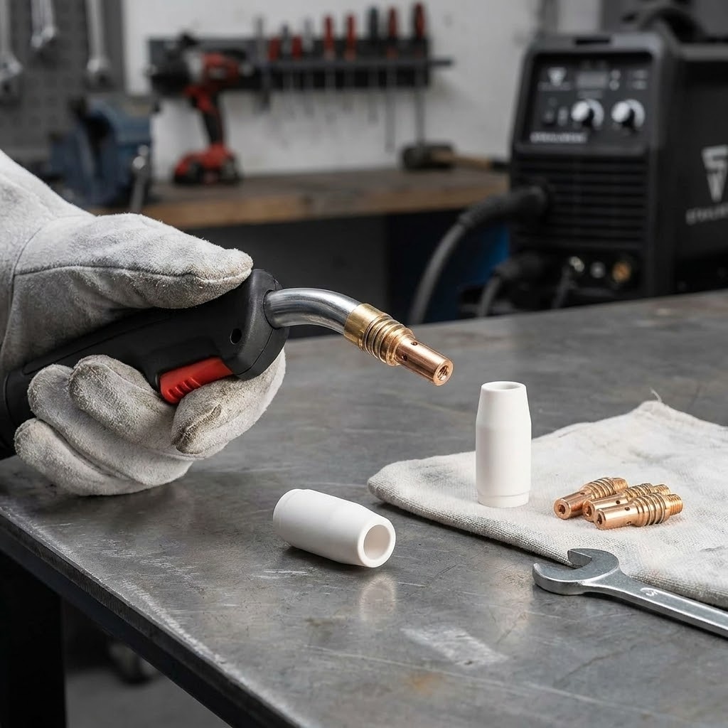 Remplacement et contrôle des consommables sur torche froide